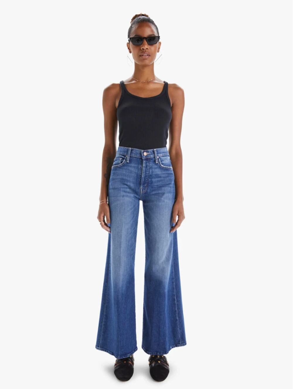 Mother Denim The Tomcat Roller Wide Leg Jeans Where is my Mind Blue 70s Size 27